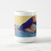 星条旗のフリースタイルの水泳のマグ コーヒーマグカップ (中央)