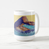 星条旗のフリースタイルの水泳のマグ コーヒーマグカップ (正面右)