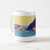 星条旗のフリースタイルの水泳のマグ コーヒーマグカップ (正面左)