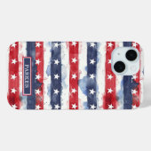 星条旗のモノグラム入り Case-Mate iPhoneケース (裏面 (横))