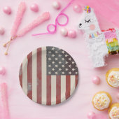 星条旗のヴィンテージのアメリカの紙皿 ペーパープレート (パーティー)