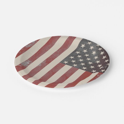 星条旗のヴィンテージのアメリカの紙皿 ペーパープレート (アングル)