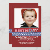 星条旗の写真招待状 招待状 (正面/裏面)