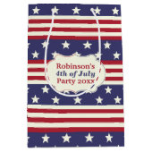 星条旗の愛国心が強い米国旗|のカスタム ミディアムペーパーバッグ (正面)