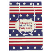 星条旗の愛国心が強い米国旗|のカスタム ミディアムペーパーバッグ (裏面)