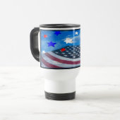 星条旗の旗の白のタンブラー トラベルマグ (正面左)