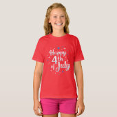 星条旗の精神: アメリカの自由の象徴プリント Tシャツ (正面フル)