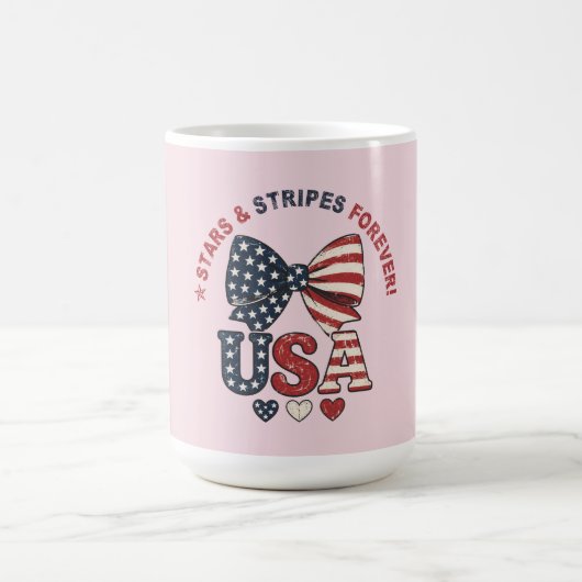 星条旗の蝶ネクタイ愛国七月四日Tシャツ コーヒーマグカップ (中央)