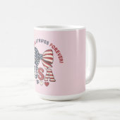 星条旗の蝶ネクタイ愛国七月四日Tシャツ コーヒーマグカップ (正面右)