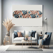 星条旗アメリカ国旗の赤白青おもしろい スケートボード