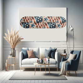 星条旗アメリカ国旗の赤白青おもしろい スケートボード