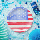 星条旗アメリカ国旗 ペーパープレート (パーティー)