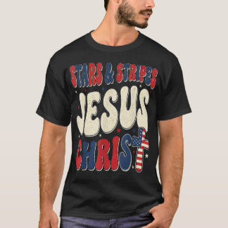 星条旗イエス・キリスト愛国心あふれるクリスチャングッズ Tシャツ