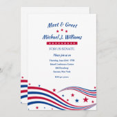 星条旗募金パーティー招待状 招待状 (正面/裏面)