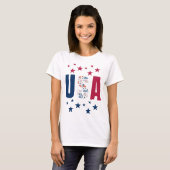 星条旗柄 アメリカ独立記念日Tシャツ Tシャツ (正面フル)