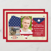星条旗米国の写真の愛国心が強い招待 招待状 (正面/裏面)