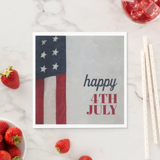 星条旗赤白青第4日7月Inv スタンダードランチョンナプキン (インサイチュ)