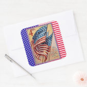 星条旗7月4日愛国国旗 スクエアシール (封筒)