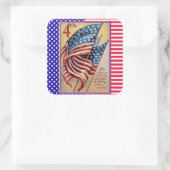 星条旗7月4日愛国国旗 スクエアシール (バッグ)