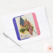 星条旗7月4日愛国国旗 スクエアシール (封筒)