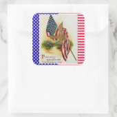 星条旗7月4日愛国国旗 スクエアシール (バッグ)