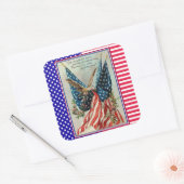 星条旗7月4日愛国国旗 スクエアシール (封筒)
