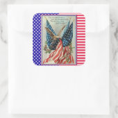 星条旗7月4日愛国国旗 スクエアシール (バッグ)