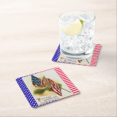 星条旗7月4日愛国国旗 スクエアペーパーコースター (インサイチュ)