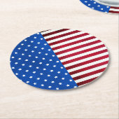 星条旗 – アメリカ国旗 ラウンドペーパーコースター (アングル)