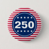 星条旗 アメリカ国旗 250周年記念 赤 白 青 愛国 缶バッジ (正面)