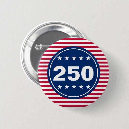 星条旗 アメリカ国旗 250周年記念 赤 白 青 愛国 缶バッジ (正面&裏面)
