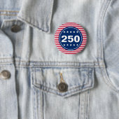 星条旗 アメリカ国旗 250周年記念 赤 白 青 愛国 缶バッジ (インサイチュ)