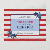 星条旗 デニム 愛国心 退役軍人 ありがとう ポストカード (正面)