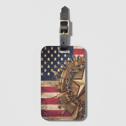 星条旗 ラゲッジタグ (正面縦)