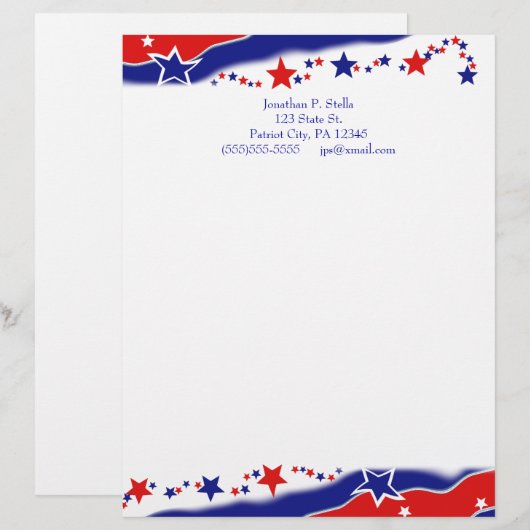 星条旗 レターヘッド (正面/裏面)