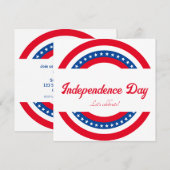 星条旗 独立記念日パーティー 招待状 (正面/裏面)