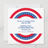 星条旗 独立記念日パーティー 招待状 (裏面)