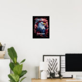 星条旗 自由 永遠 鷲 アメリカ国旗 ポスター (ホームオフィス)