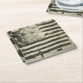 星条旗：表示のアメリカ国旗 スクエアペーパーコースター (アングル)