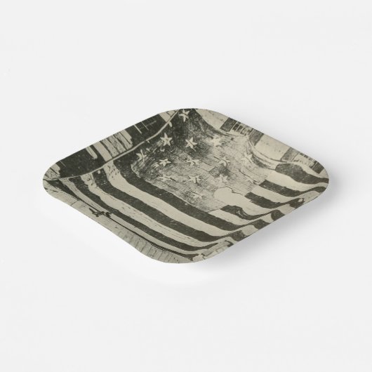 星条旗:表示のアメリカ国旗 ペーパープレート (傾斜あり)