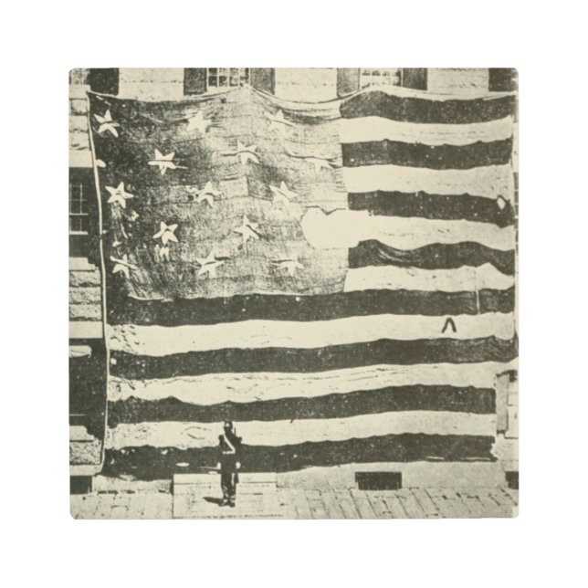 星条旗：表示のアメリカ国旗 メタルプリント (正面)