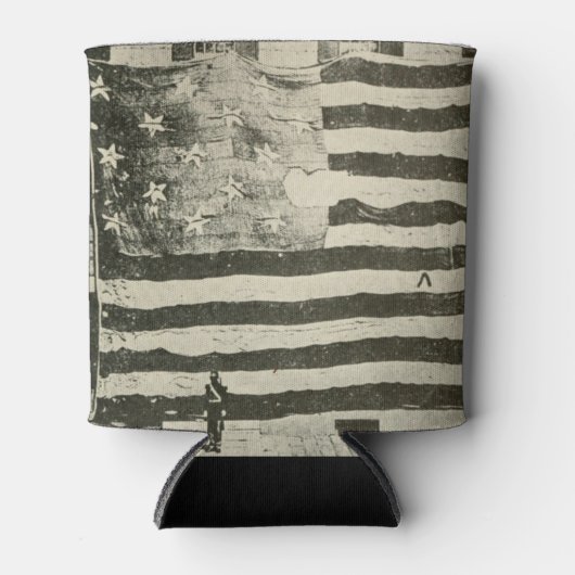 星条旗：表示のアメリカ国旗 缶クーラー (正面)