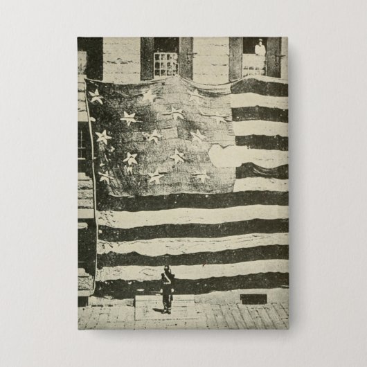 星条旗：表示のアメリカ国旗 缶バッジ (正面)