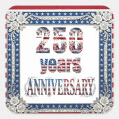 星条旗 250 周年記念 愛国 スクエアシール (正面)