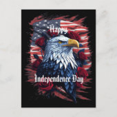 星条旗 4日 7月 独立記念日 グリーティング ポストカード (正面)