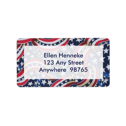 星条模様のリボン ラベル (正面)