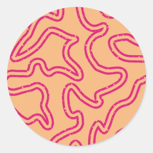 星条模様の線 ラウンドシール (正面)