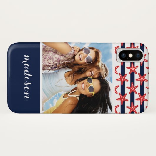 星条模様 |写真と名前 Case-Mate iPhoneケース (裏面(横))