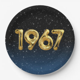 星柄の紙皿 誕生日バルーン 1967 ペーパープレート