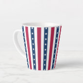 星柄の縦ストライプ アメリカ国旗柄 カフェラテマグ (左アングル)